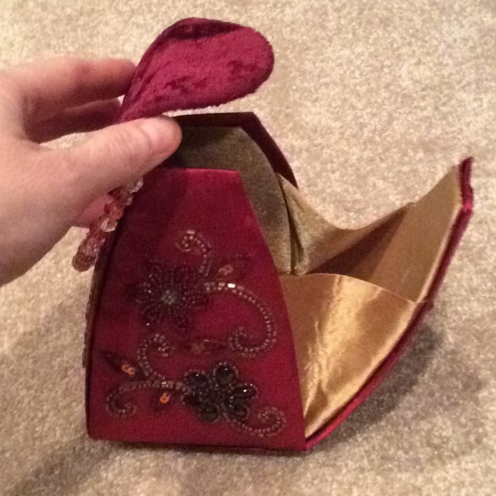 Red wine sequin And Velvet bag, Purse, small, Mini, Nwt - Picture 5 of 5